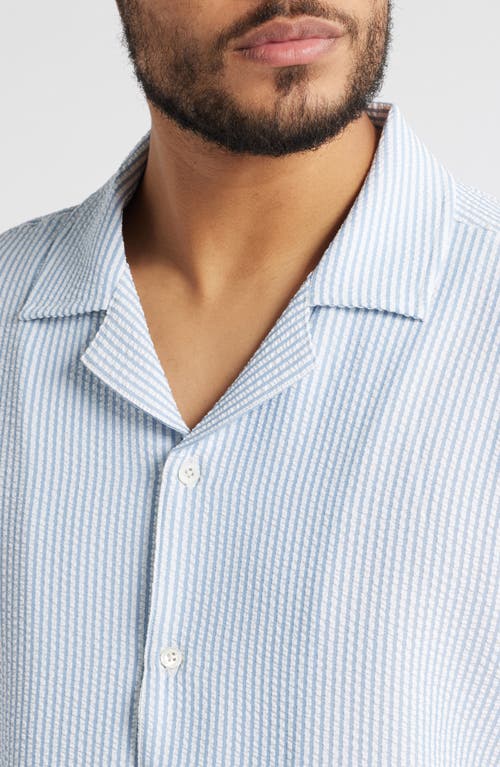 Rails Amalfi Short Sleeve Seersucker Button-up Shirt In Blue White Seersucker