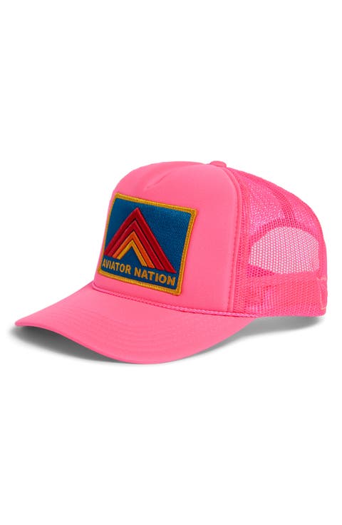 Mountain Stripe Logo Embroidered Snapback Trucker Hat