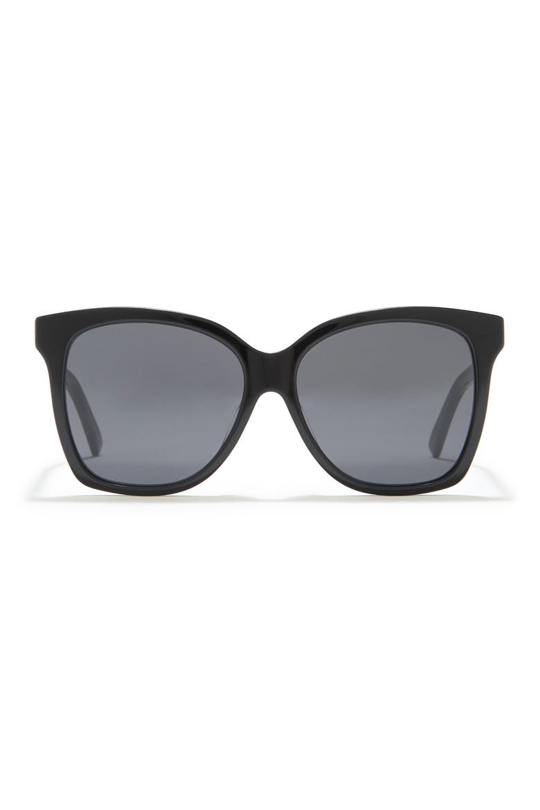 58mm Cat Eye Sunglasses, Main, color, BLACK BLACK GREY