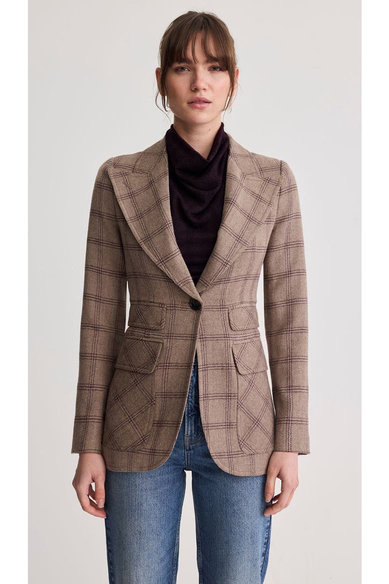 Birkin Blazer, Main, color, Greige Windowpane