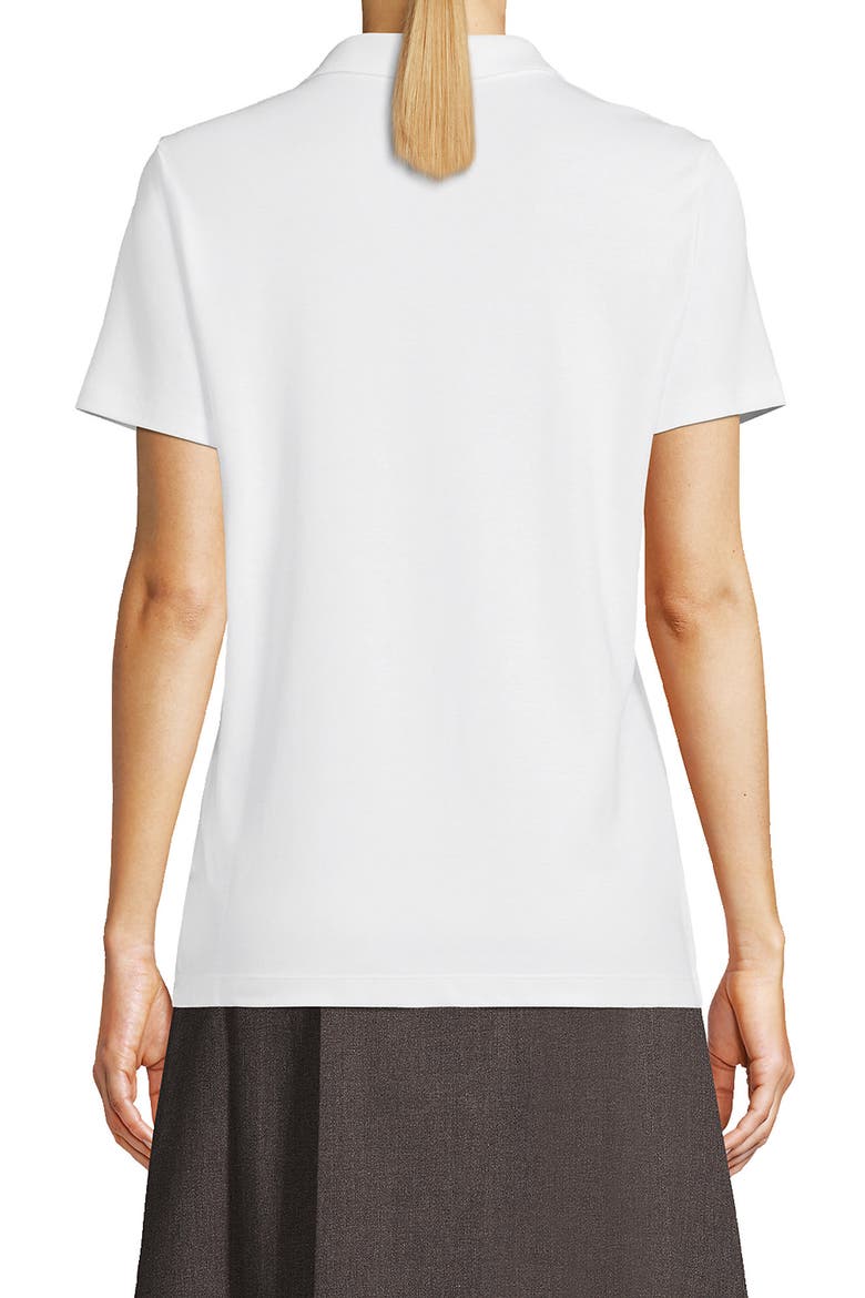 School Uniform  Short Sleeve Feminine Fit Interlock Polo Shirt, Alternate, color, White