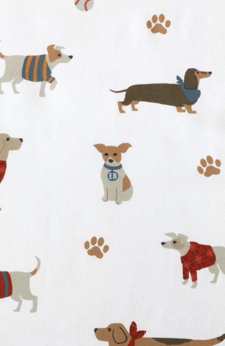 Eddie Bauer Buddy & Friends Dog Print Microfiber Sheet Set, Alternate, color, White/ Beige/ Red