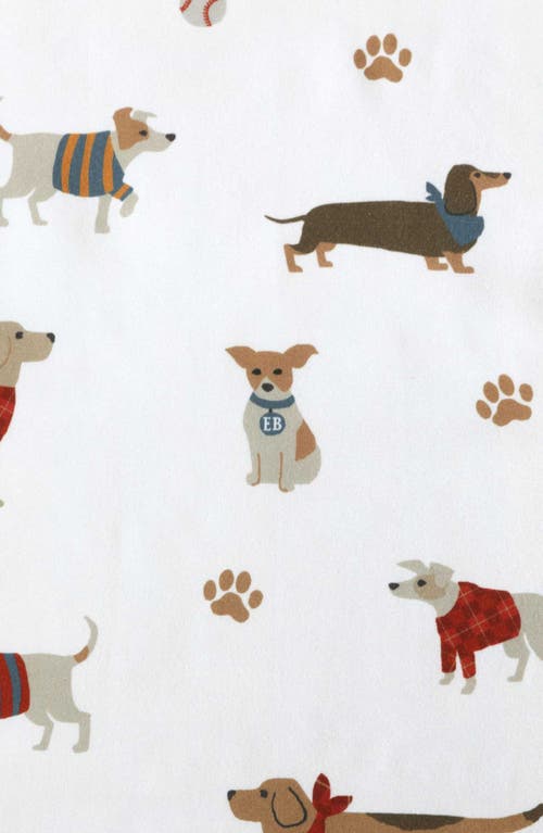 Eddie Bauer Buddy & Friends Dog Print Microfiber Sheet Set In White/beige/red