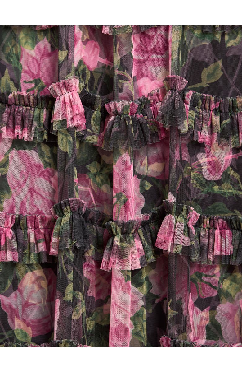 Needle & Thread Rose Vine Round Neck Gown, Alternate, color, Graphite