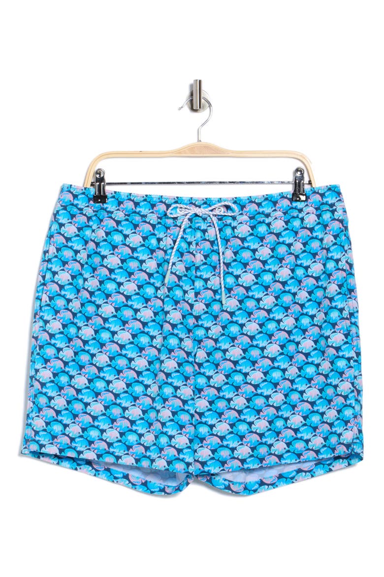 Stretch Waist 6.5-Inch Swim Trunks, Alternate, color, INDIGO