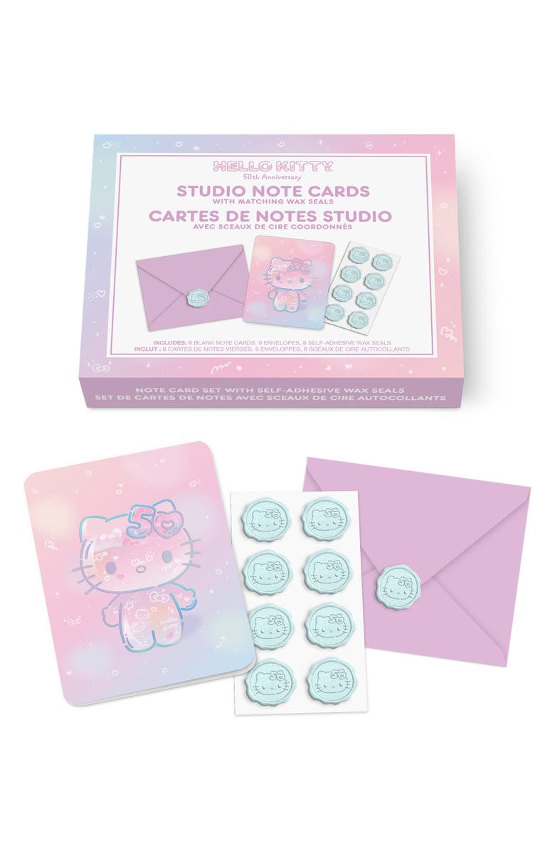 Studio OH! Hello Kitty 50th Anniversary Note Card & Wax Seal Set, Main, color, 