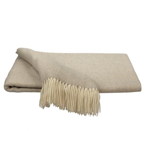 Southampton Home Merino Wool Basket Weave Throw