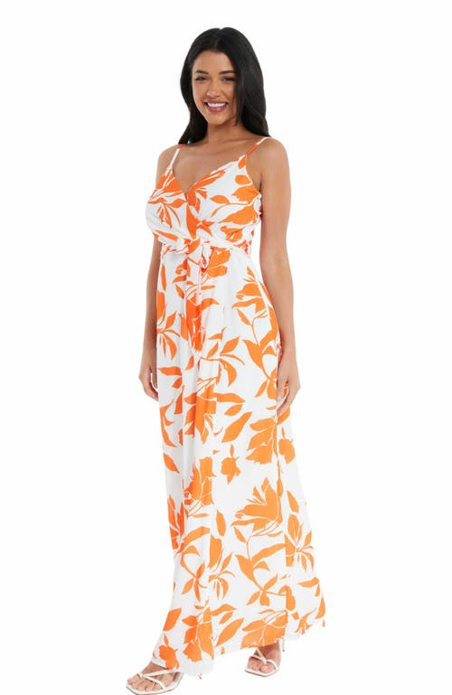 Quiz Crepe Maxi Dress With Slit In Multi