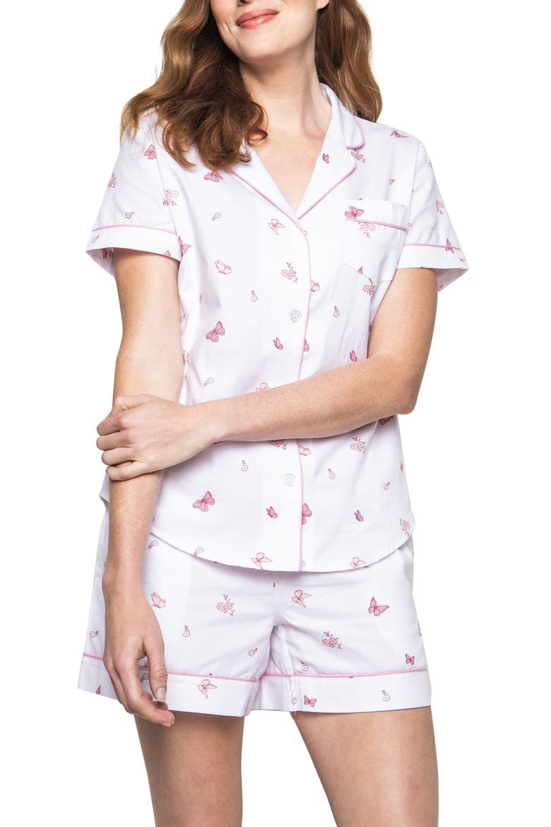 Butterflies Short Pajamas, Main, color, WHITE