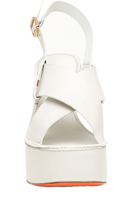 Santoni Tropez Leather Crisscross Platform Sandals