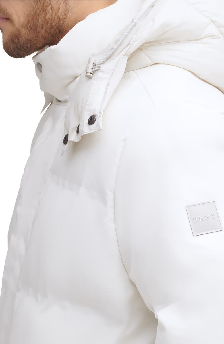 DKNY Hooded Puffer Jacket, Alternate, color, Ice