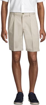 Lands' End Comfort Waist Pleated 9" No Iron Chino Shorts