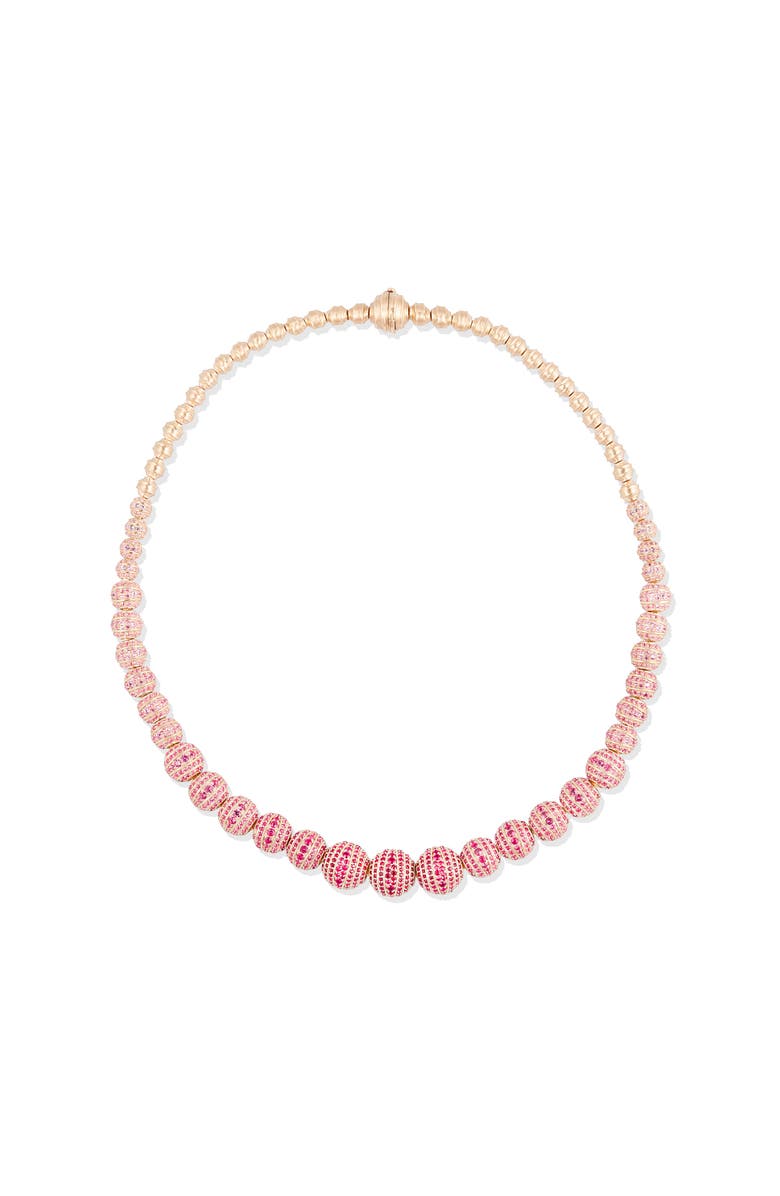 Campbell + Charlotte Revel Large Bead Necklace, Main, color, Ruby, Pink Sapphire- Gold