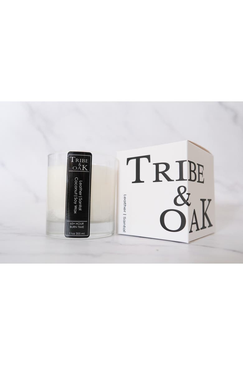 Leather Santal Coconut-Soy Candle, Alternate, color, No Color