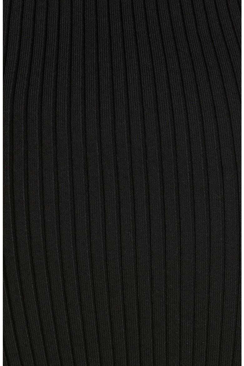 Crystal Bow Ribbed Cold Shoulder Long Sleeve Mini Sweater Dress, Alternate, color, BLACK