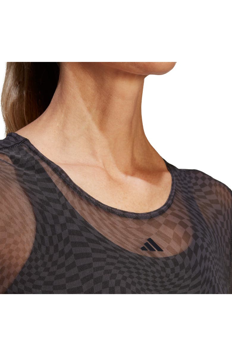 adidas Print Clash Long Sleeve Yoga Shirt, Alternate, color, 