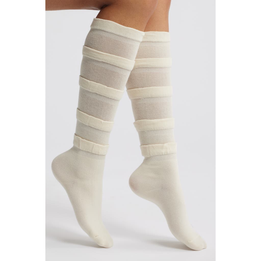 Casa Clara Tyler Tiered Knee High Socks In White