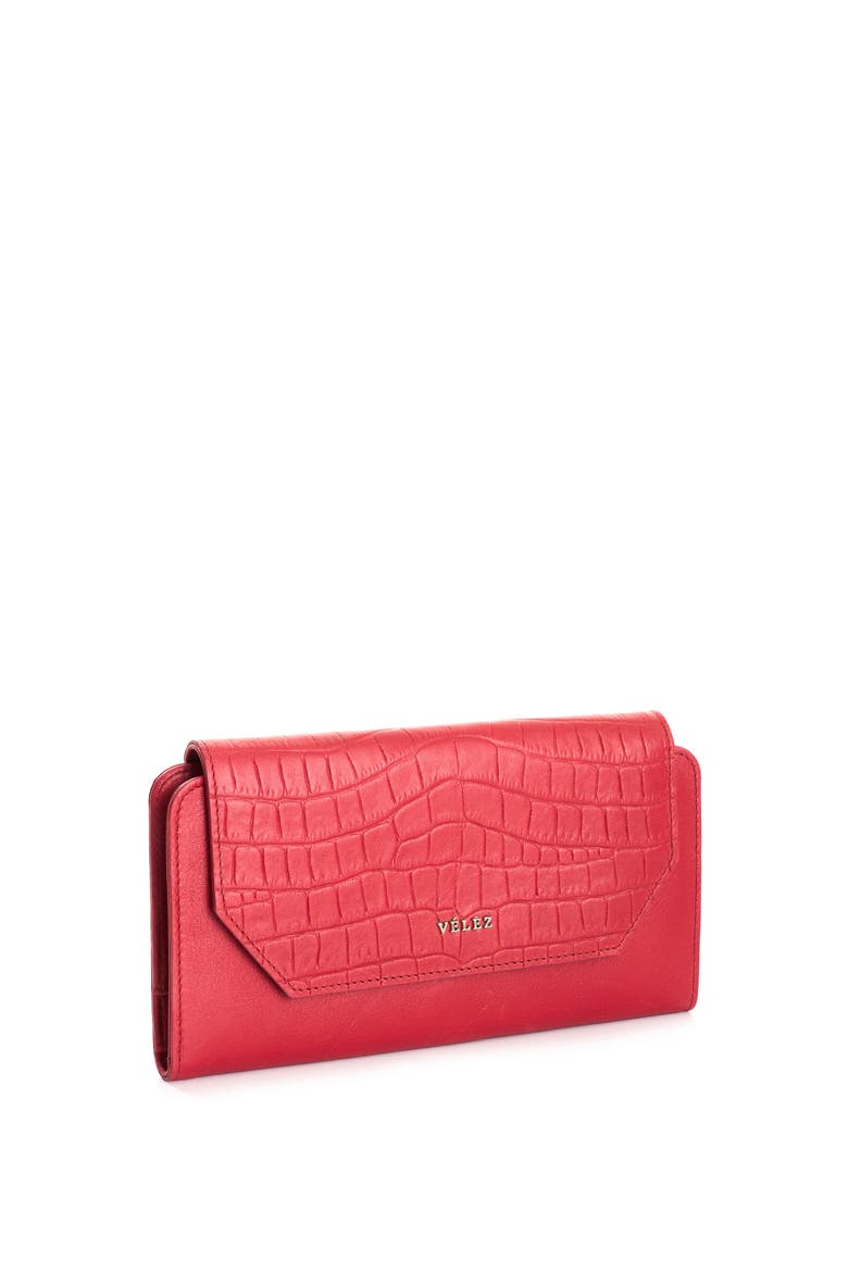Leather Bifold Large Wallet, Alternate, color, Red
