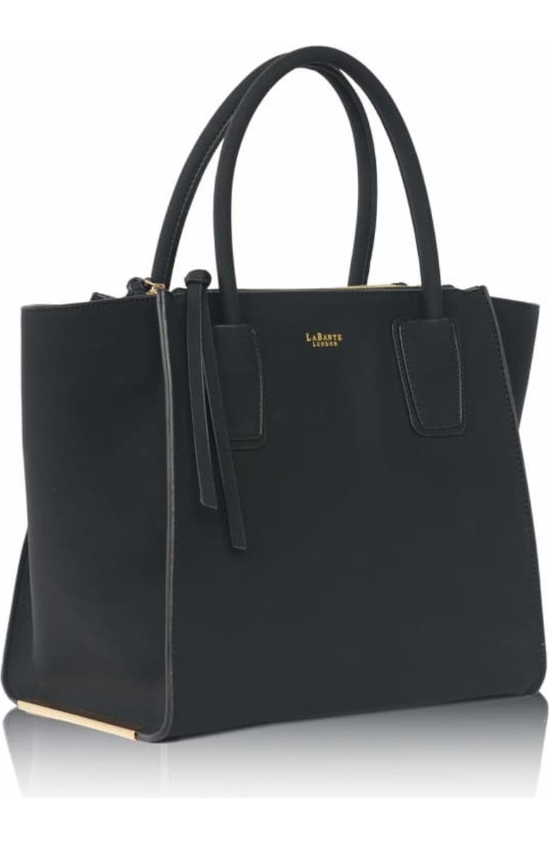 LaBante London Demi Vegan Winged Tote Bag, Alternate, color, Black