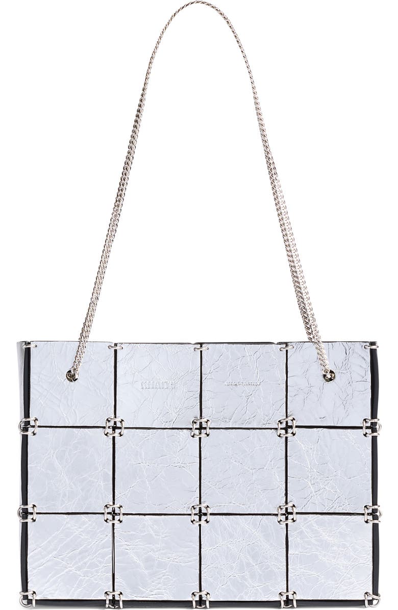 Khaite Mini Emma Metallic Leather Evening Bag, Main, color, Silver 126