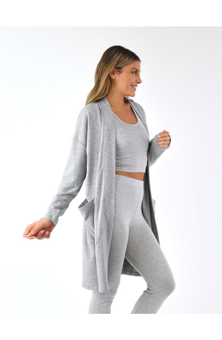 SoftFlex Luxury Cardigan, Alternate, color, Heather Grey