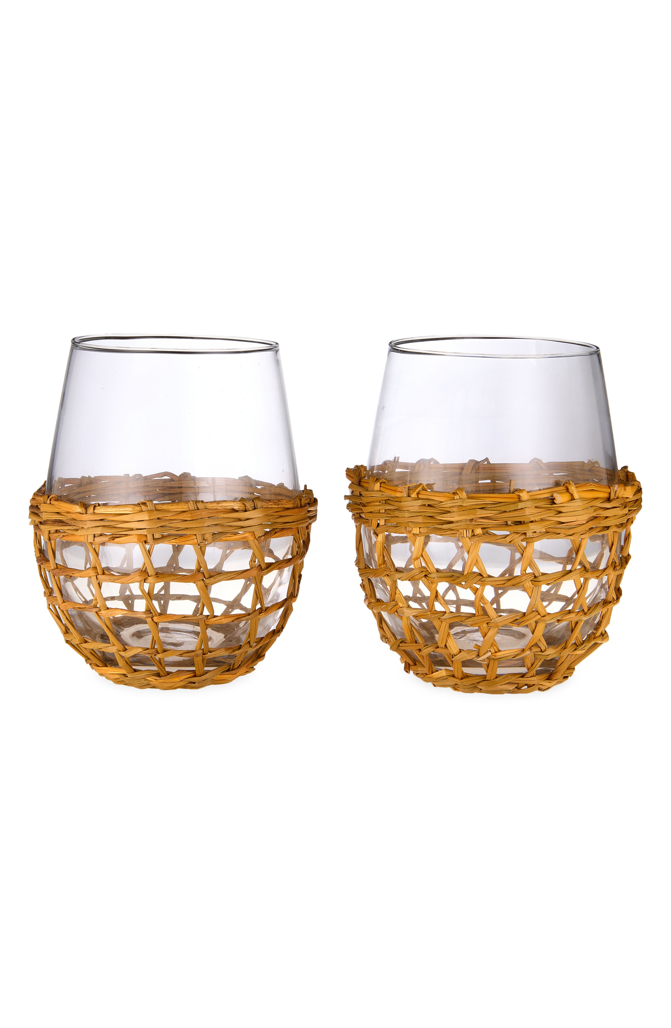 Island Set of 2 Stemless Wine Glasses