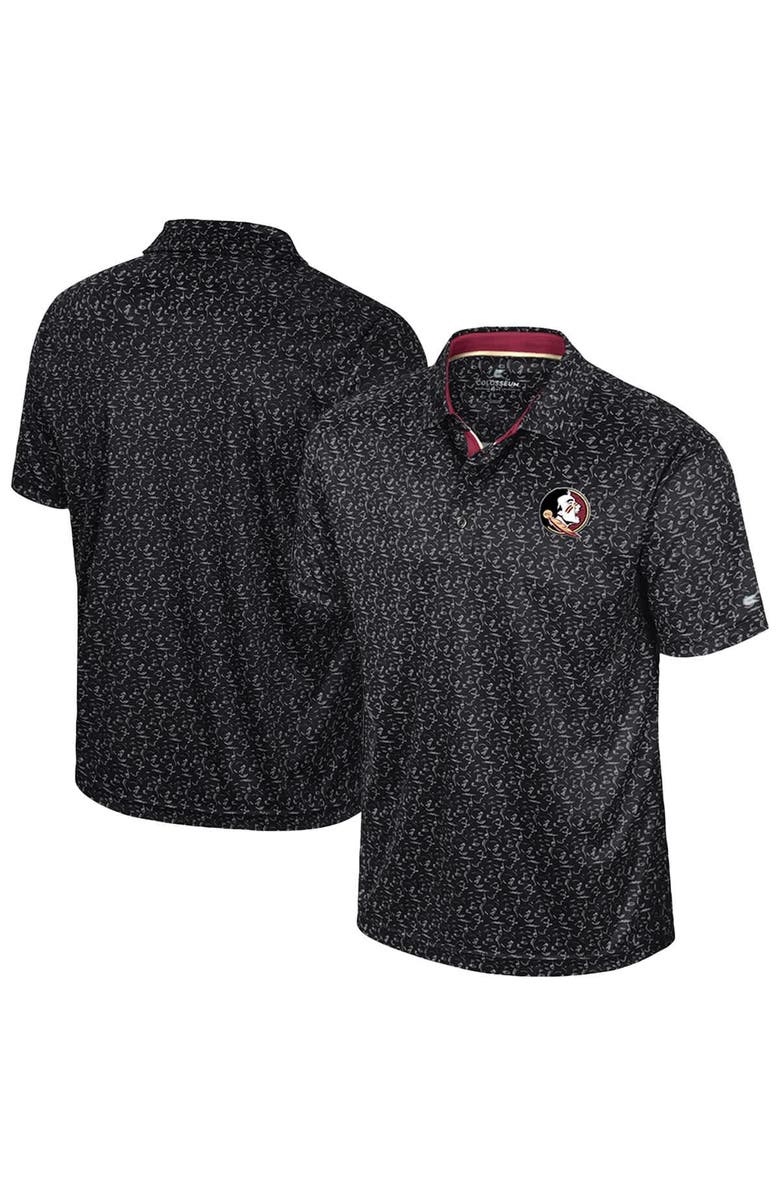 COLOSSEUM Men's Colosseum Black Florida State Seminoles Sublimated Golf Polo, Main, color, 