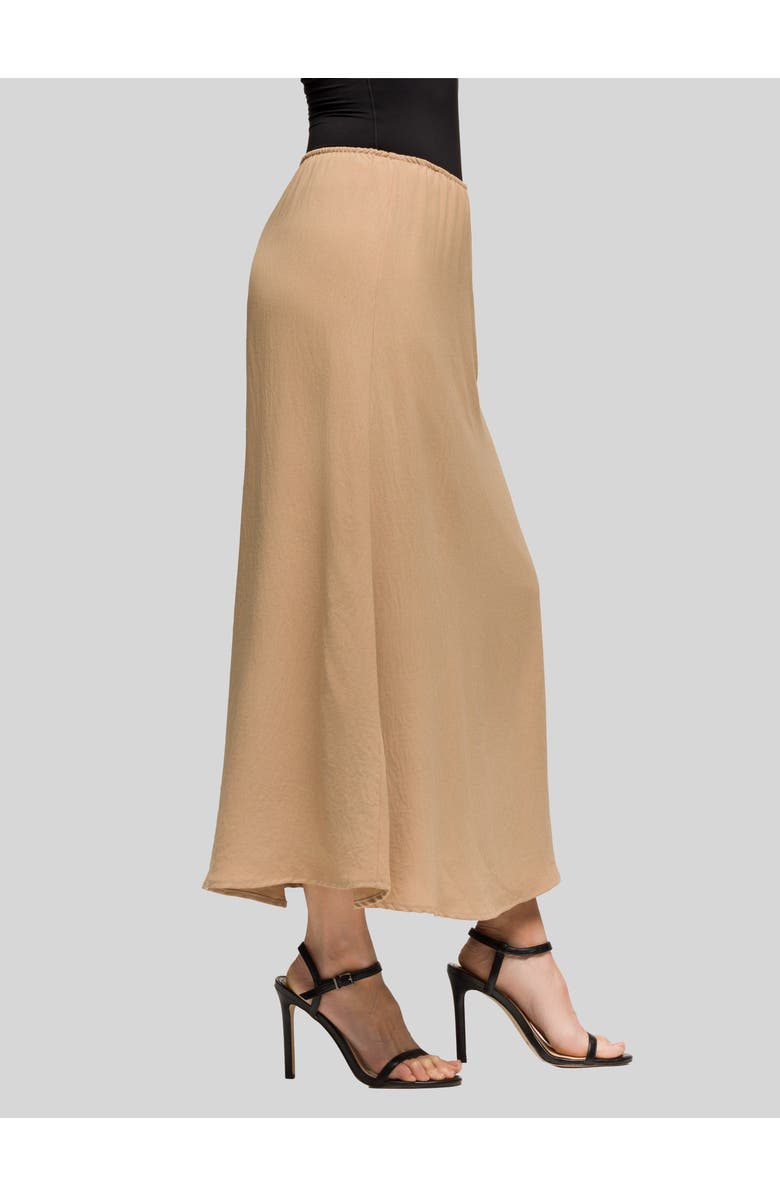 24seven Comfort Apparel Elastic Waist A-LINE Maxi Skirt, Alternate, color, Nude