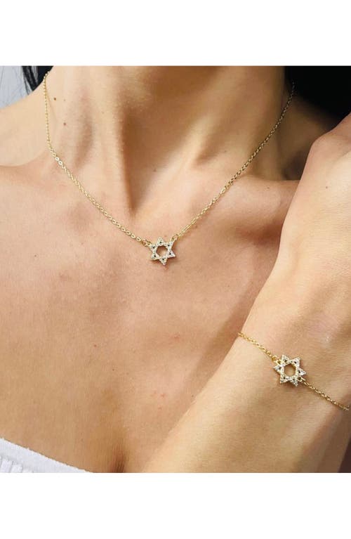 Shymi Pavé Cubic Zirconia Star Of David Bracelet In Gold