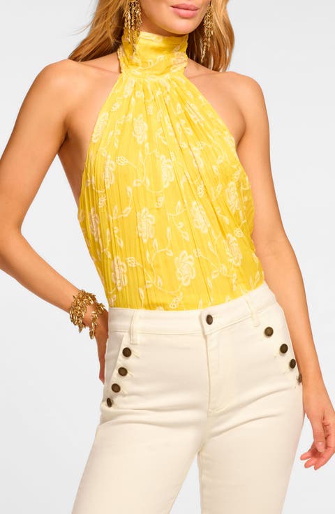 Emerie Embroidered Halter Neck Top