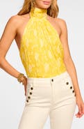Ramy Brook Emerie Embroidered Halter Neck Top