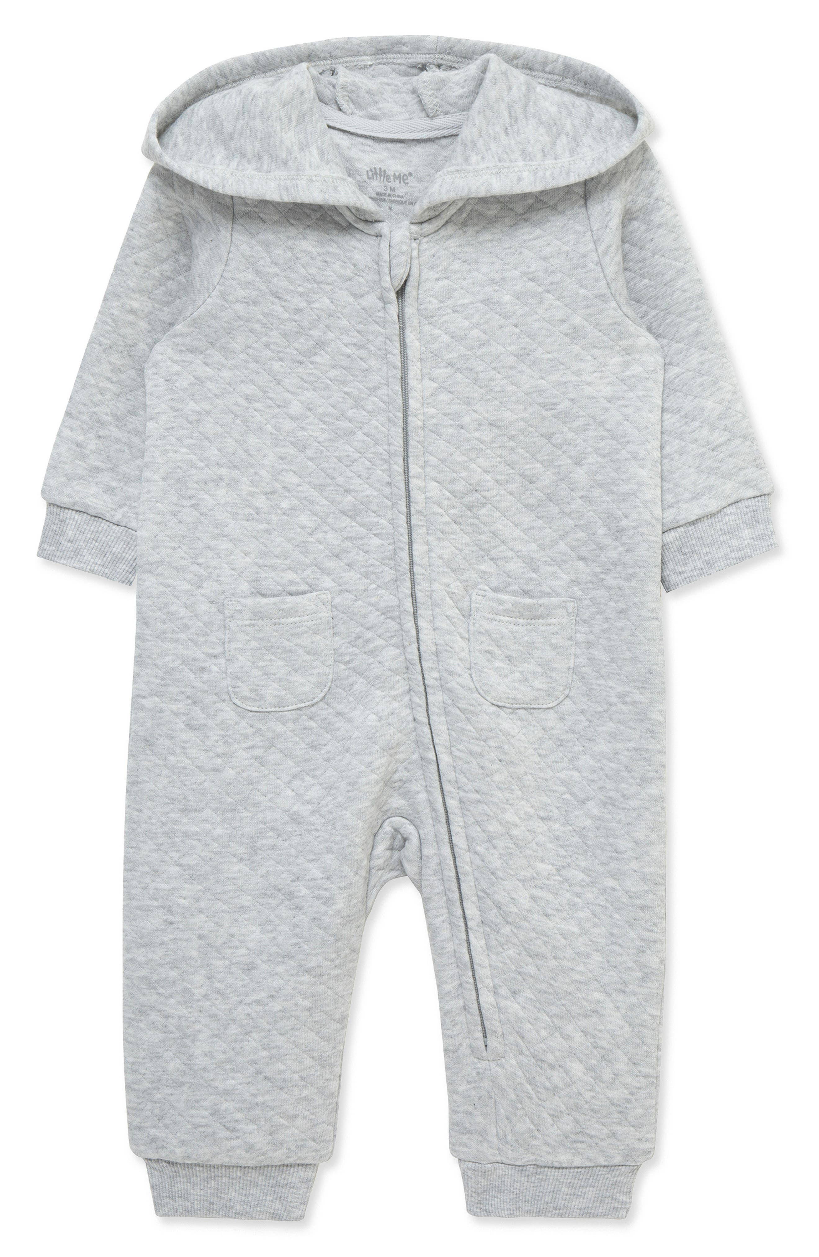Little Me Quilted Hooded Romper