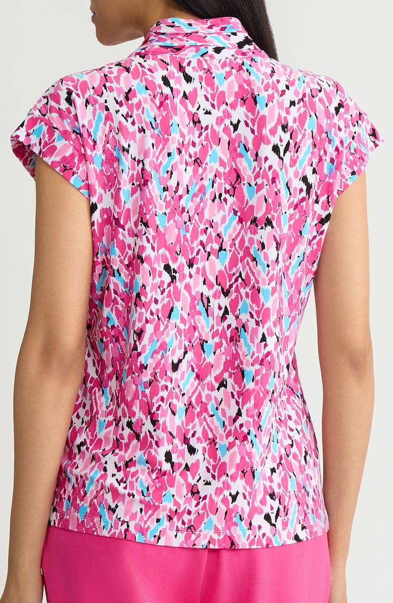 KASPER Printed Dolman Sleeve Top, Alternate, color, Lily White Multi