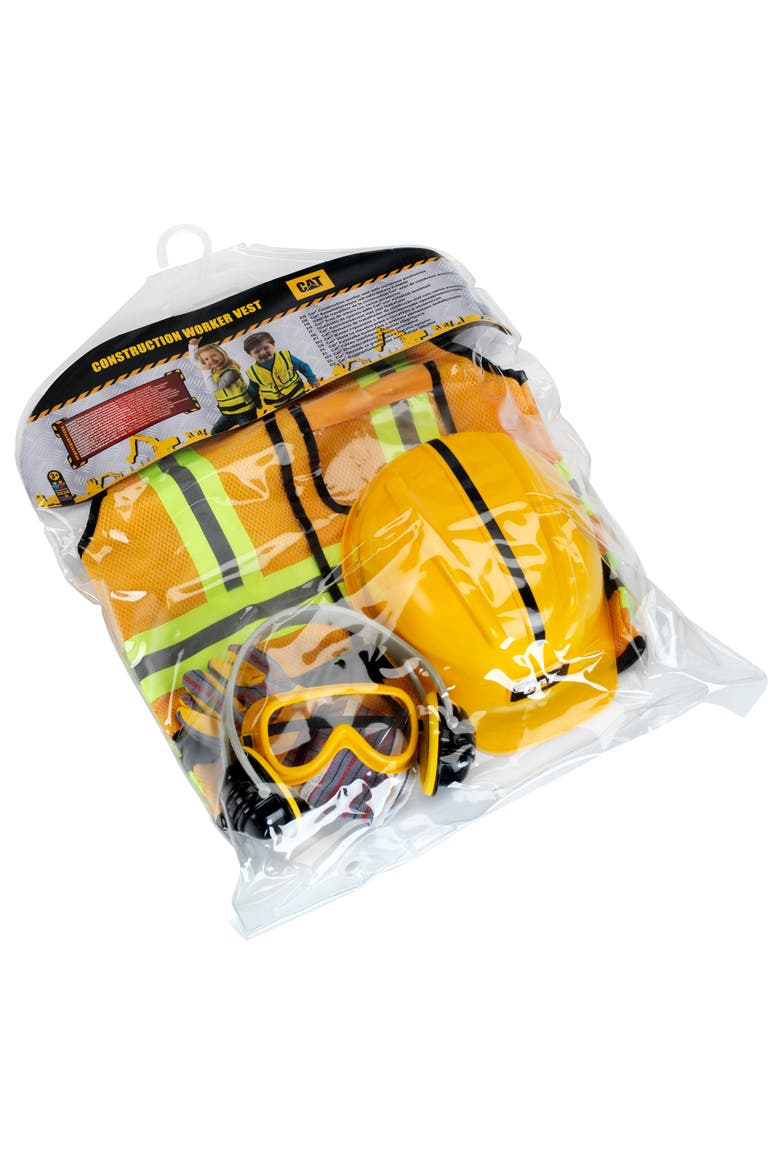 Construction Worker Vest Yellow & Black 5Pc Set, Ags 3+, Alternate, color, Yellow