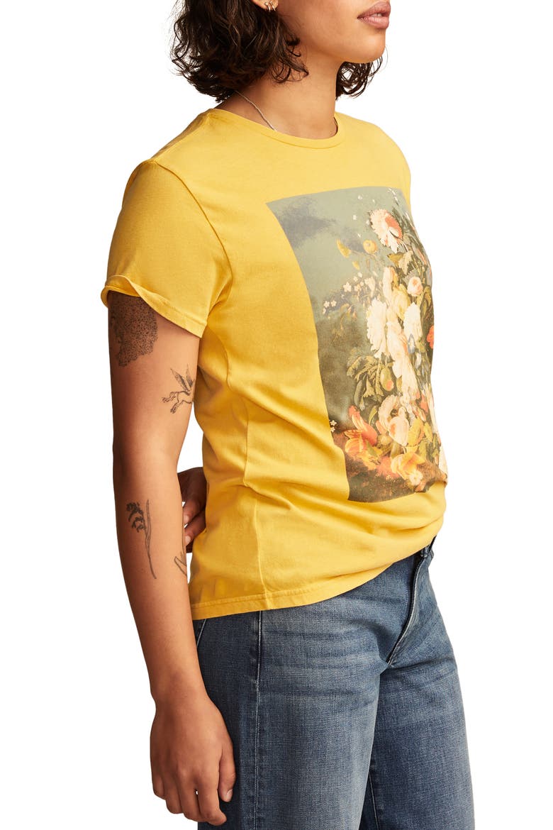 Still Life Floral Cotton Graphic T-Shirt, Alternate, color, SPICY MUSTARD