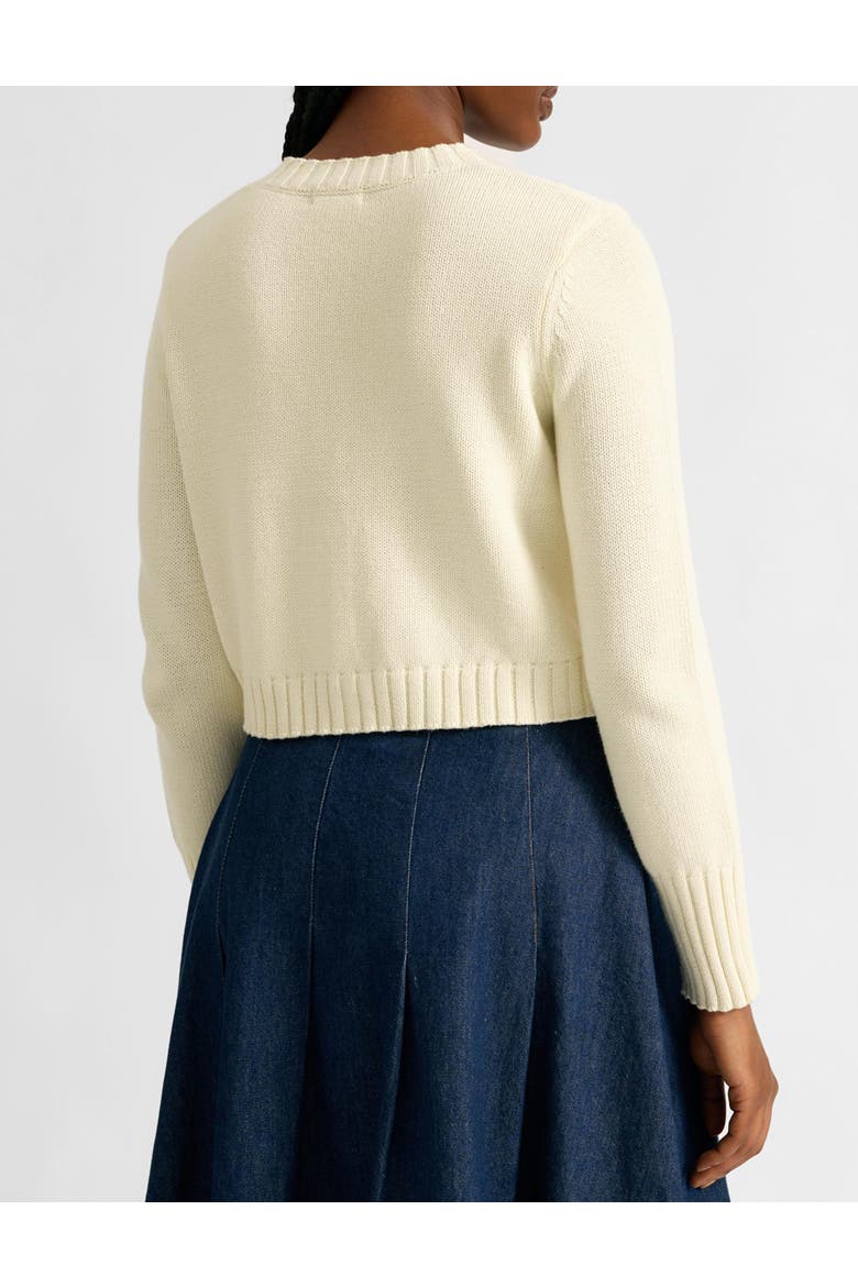 Cotton Cropped Cardigan, Alternate, color, Cream