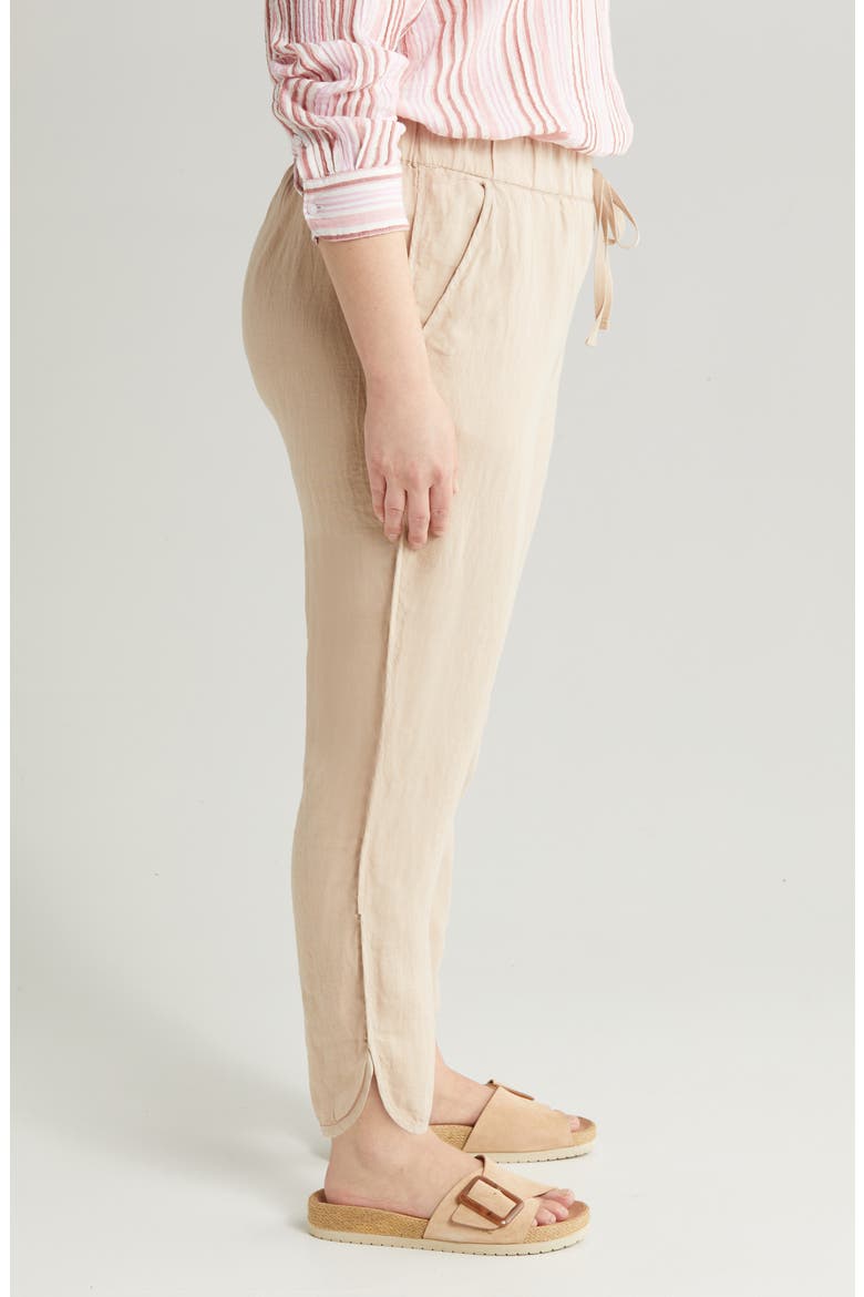 Tulip Hem Linen Pants, Alternate, color, TAN OXFORD