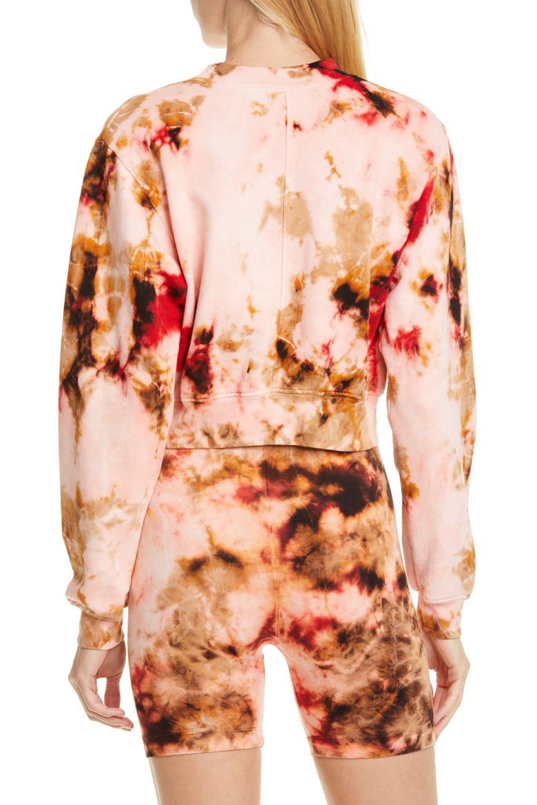 Milan Tie Dye Crop Sweatshirt, Alternate, color, CHERRY CURRENT