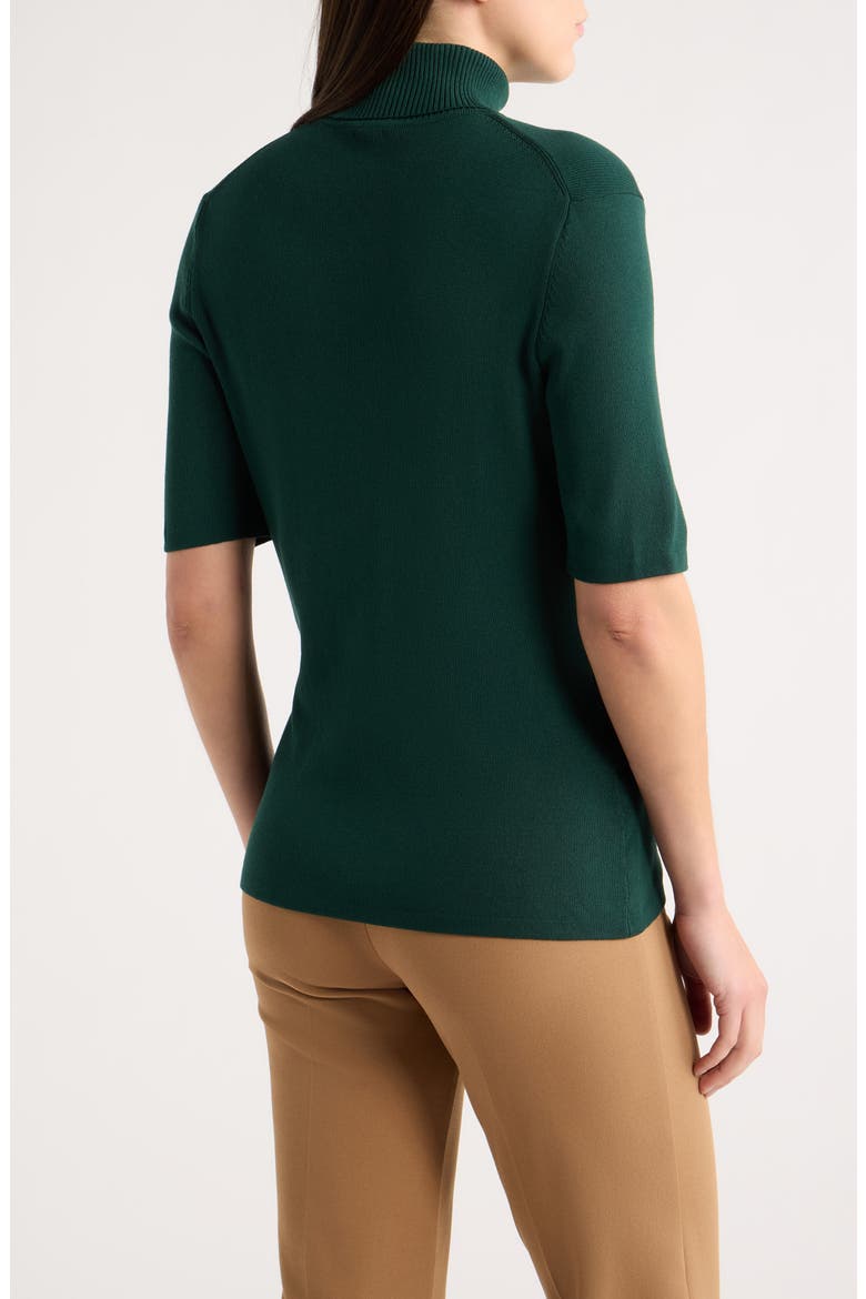 Turtleneck Rib Sweater, Alternate, color, PINE FOREST