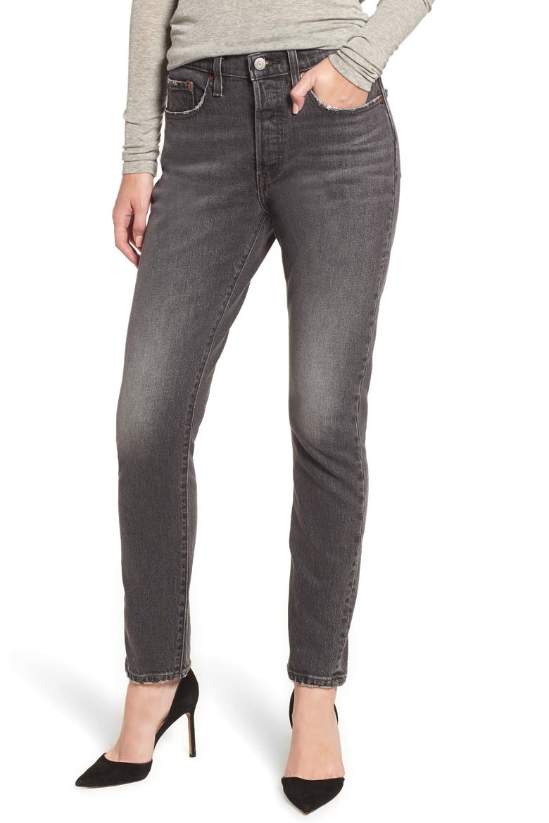Levi's® 501® Ankle Slim Jeans, Main, color, COAL BLACK