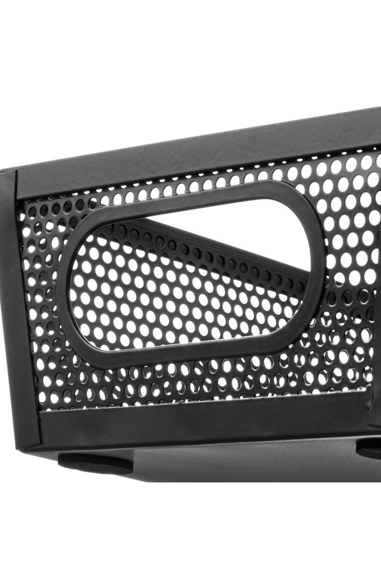 mDesign Perforated Metal Storage Bin with Handles - Set of 4 - Matte Black, Alternate, color, Black