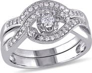 Julianna B. Diamond Crossover Bridal Ring Set