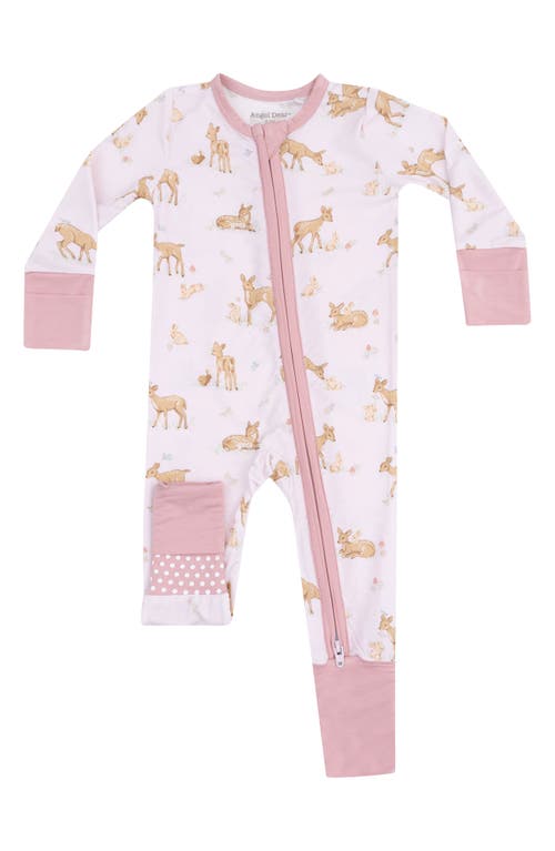 Angel Dear Little Fawn Convertible Zip Romper In Multi