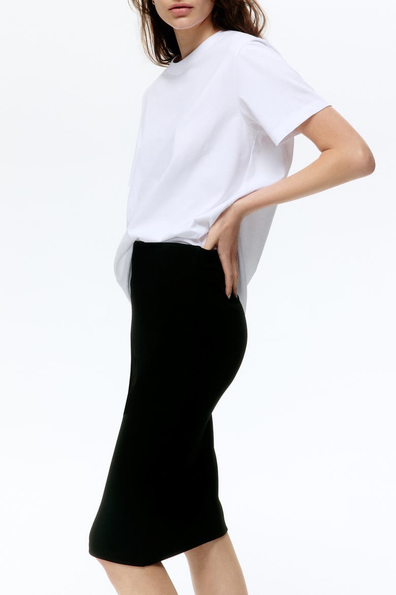 Ribbed Viscose Skirt, Main, color, Black