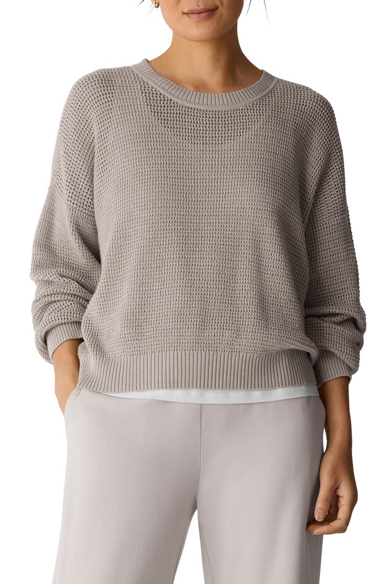 Eileen Fisher Organic Cotton & Tencel<sup>™</sup> Lyocell Crewneck Sweater, Main, color, Dove