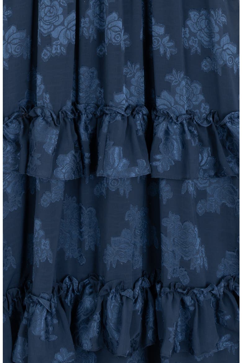 Kids' Burnout Floral Ruffle Sundress, Alternate, color, NAVY