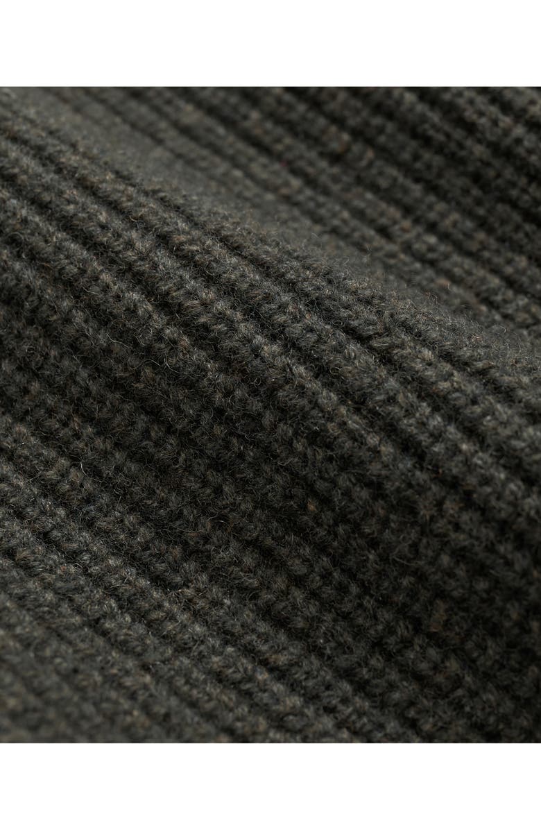 Brooks Brothers Rib Wool Military Zip Cardigan, Alternate, color, Seaweed