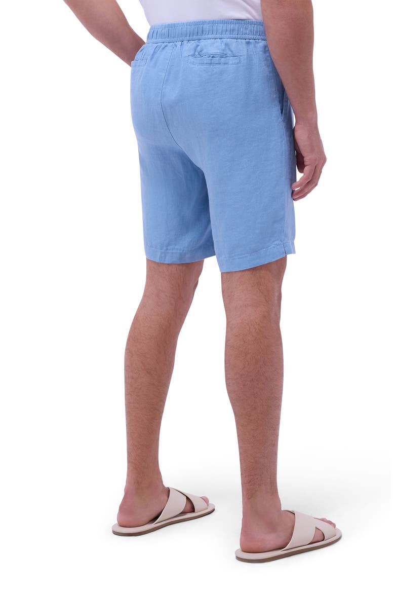 Trent Drawstring Linen Shorts, Alternate, color, AIR BLUE