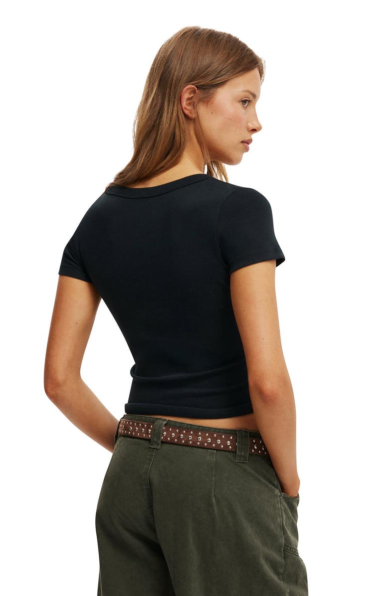 Cotton On Women's Goldie Rib V Neck Short Sleeve, Alternate, color, 