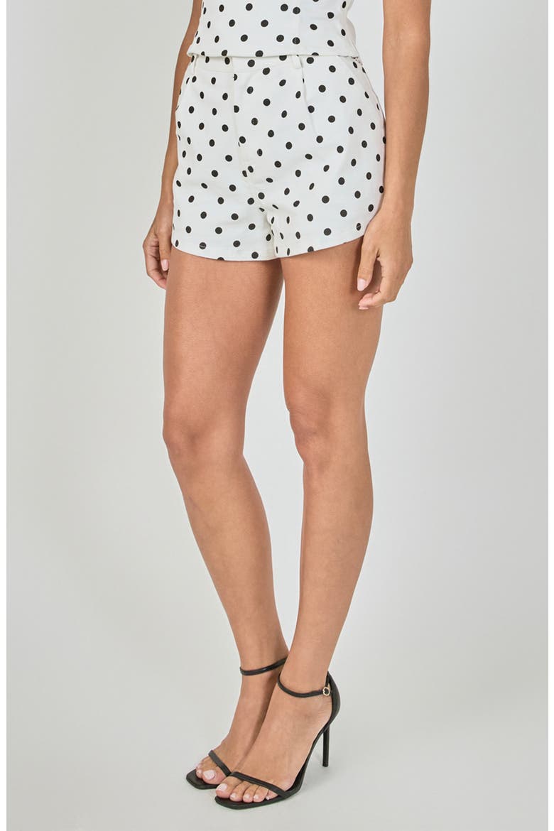 Polka Dot Shorts, Alternate, color, WHITE/ BLACK